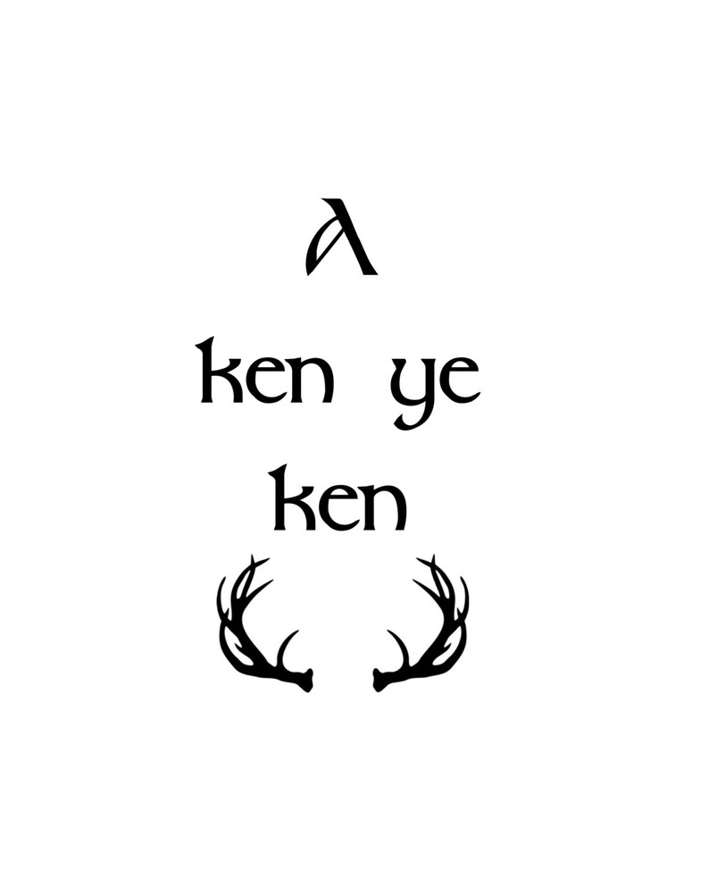 A Ken Ye Ken. Scottish Saying. Instant . Wall Art. Instant Etsy UK