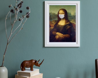 Print at home. Corona print,  Mona Lisa,Wall art, GalleryTrending Instant print, Instant decor,  Gift for her,  Digital print. Trending