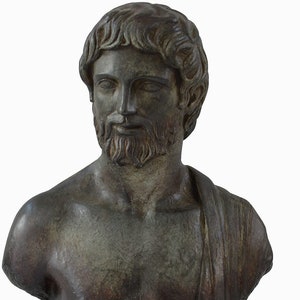 Asclepius Bust-God of Medicine and Healing-Son of Apollo-Ancient Greek Religion & Mythology-Bronze Color Effect