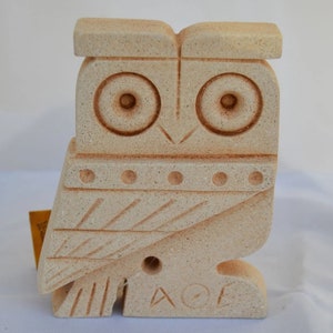Owl Of Athena Small Figurine - Symbol of knowledge and wisdom - Ancient Greek Mythology - Cycladic Art Style