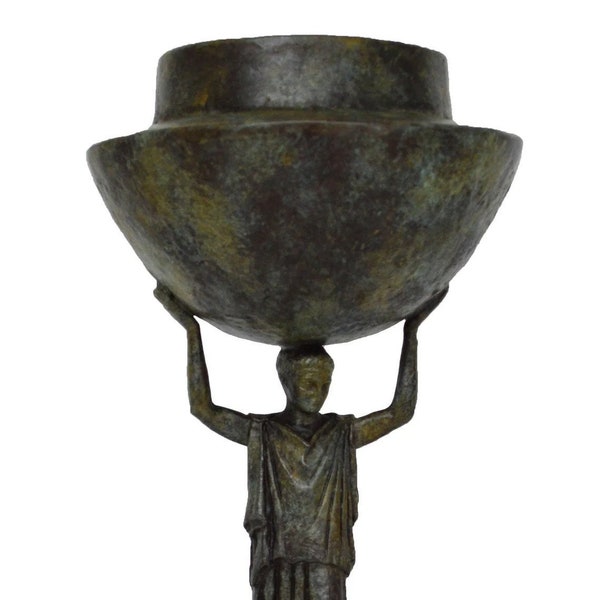 Brûle-encens en forme de Peploforos-Thymiaterion-Encensoir- 460-450 av. J.-C.-Musée de Delphes-Réplique-Bronze-Grèce antique
