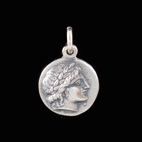 Apollon-Tetradrachme-Kleiner Silberanhänger wie Antike griechische Münze-Reverse Lyra (Kithara)-Makedonien, Olynthos (Chalkidische Liga)