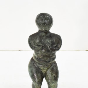 Paleolithic-Neolithic Bronze Fertility Figures-Venus Figures-Stone Age-Marble Base-Museum Replica-Ancient Greek Culture