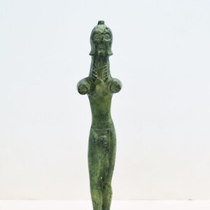 Helmeted Warrior-Miniature Bronze Figure-Marble Base-Geomtric Period-Museum Copy-Ancient Greek Art