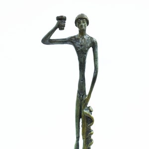 Asclepius ,Holding the Rod,a Snake-Entwined Staff Bronze Figurine God of Medicine Son of Apollo Desktop Decorative Statue Gift Idea