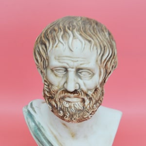 Bust of Aristotle with a Marble Base Ancient Greek Philosopher Father of Western Logic Student of Plato Teacher of Alexander the Great