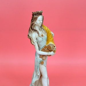Statue of Tyche-Tykhe-Ancient Greek Goddess of Fortune, Chance, Providence and Fate-Cornucopia-Horn of Plenty