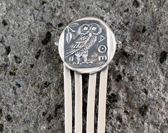 Owl Of Wisdom Silver Bookmark - Symbol of Goddess Athena Strength Strategy Knowledge