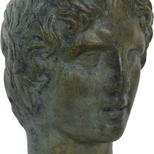 Alexander the Great Bronze Bust - Marble Base - King of the Ancient Greek Kingdom of Macedon - History&#39;s  most Successful Military Commander