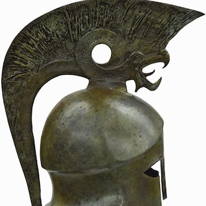 Bronze Corinthian Crested Helmet Decorated with Griffin Handcrafted Ancient Greek Hoplite Helmet Copy for Armor Enthusiasts & History Buffs