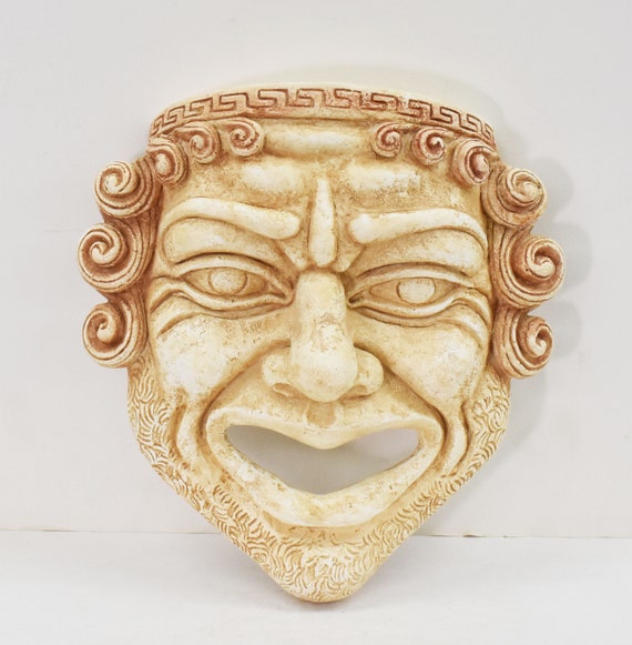 Decorative Mask of Comedy-ancient Greek Theatre-drama-handcrafted in Greece  