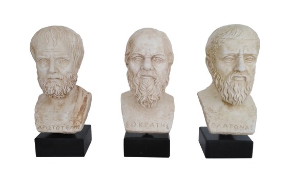 Busti Di Socrate E Aristotele - Statue Filosofi Greci In Resina Fatte A Mano