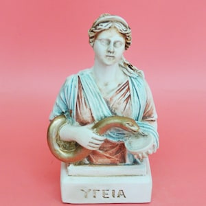 Hygieia Small Figurine - Ancient Greek Goddess of Good Health Cleanliness and Sanitation - Daughter of Asclepius