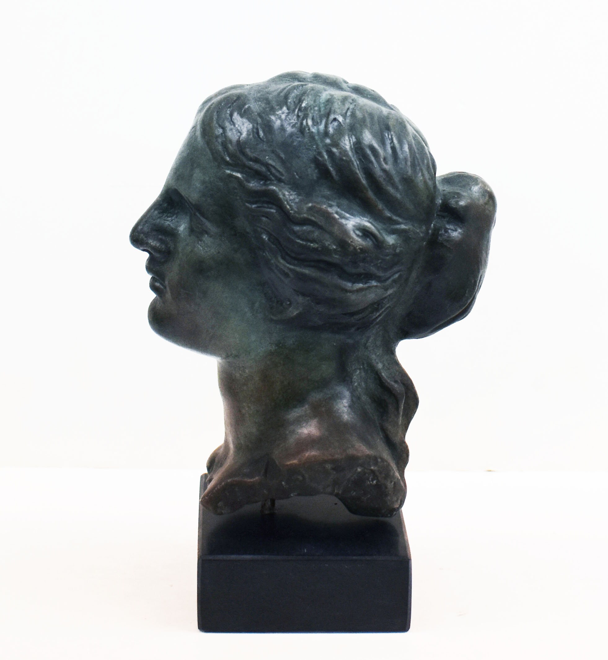 アフロディーテ胸像 - 大理石の台座付きブロンズ色効果胸像 - 美と愛と