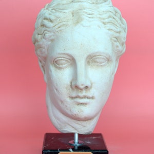 Hygieia Head Bust - Ancient Greek Goddess of Good Health Cleanliness and Sanitation - Daughter of Asclepius-Marble Base