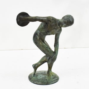 Discobolus of Myron-Discus Thrower-Bronze Statue-Olympic Games-Young Male Athlete Launching his Disc-Ancient Greek Art