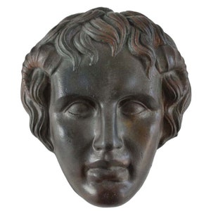 Pequeña máscara hecha a mano de Alejandro Magno - Máscara del rey Vergina macedonia - Pieza de decoración coleccionable para el hogar u oficina