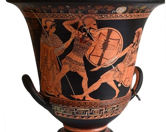 Göttin der Weisheit und Kriegsführung Athene – Achilles gegen Hektor – Herakles Nike Göttin des Sieges Rote Figur Krater Amphore Vase – Griechische Mythologie