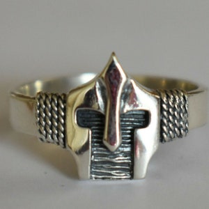 Spartan Helmet Silver Ring Size Us 9 - King Leonidas - Ultimate Greek Warriors