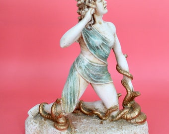 Statue de Méduse, Gorgone aux cheveux de serpent, Mère de Pégase, Mythologie de la Grèce antique