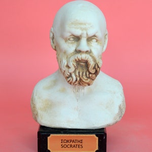 Bust of Socrates with Marble Base Ancient Greek Philosopher Western Philosophy Founder Teacher of Plato Desktop Decorative Bust of Socrates