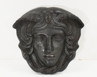 Mini Decorative Mask of Medusa-Gorgon Medousa-Ancient Greek Theatre=Bronze Color Effect