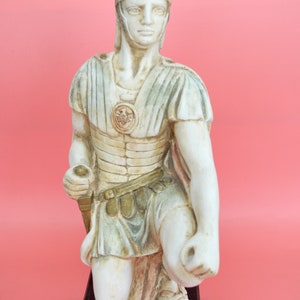Ancient Greek Warrior Statuette with Marble Base - Trojan War - Homer&#39;s Iliad - Ancient Greek Mythology - Desktop Decoration