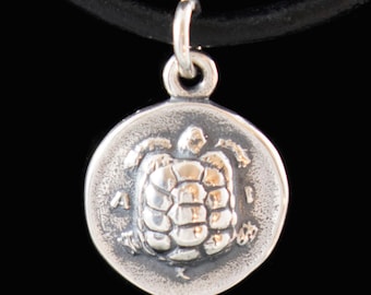 Aegina Turtle Silver Pendant inspired by Chelone the Ancient Greek Coin-Tortoise