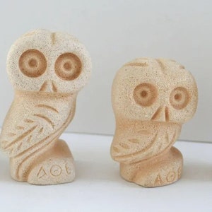 Owl of Athena set of 4 Miniatures - Symbol of Knowledge Wisdom Intelligence Insight Erudition - Ancient Greece - Goddess Sacred Bird