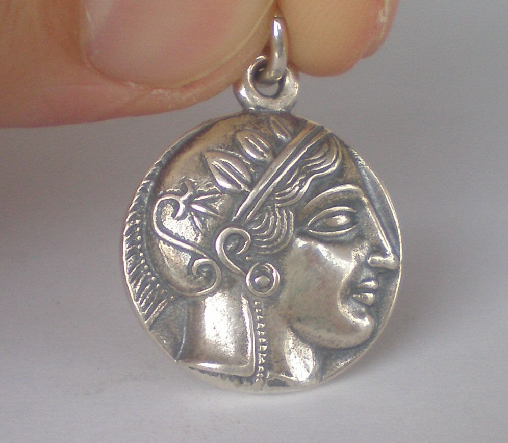 Athens Tetradrachm-Godess Athena & Owl of Wisdom Silver Earrings Ancient Greece Athens Tetradrachm-Godess Athena & Owl of Wisdom Silver Earrings Ancient Greece