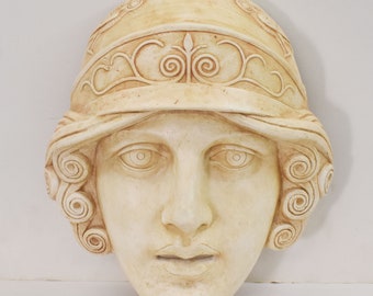 Decorative Mask of Goddess Athena-Patron and Protectress of Athens-Goddess of Wisdom,Handicraft & Warfare-Ancient Greek Theatre-Drama