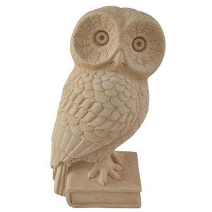 Owl of Athena XL Figurine Symbol of Knowledge Wisdom Intelligence X-Large Decorative Statue of Owl Goddess Athena Sacred Bird Desktop Decor