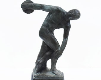 ミュロンのディスコボロス彫刻 - 円盤投げの彫像、高さ 27 cm (10.63