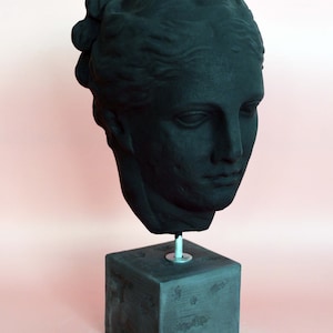 Hygieia buste de tête déesse grecque antique de la bonne santé et de l&#39;assainissement fille d&#39;Asclépios sculpture décorative couleur noire