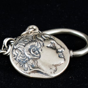 Alexander the Great - Silver Keyring - Ancient Greek Tetradrachm Coin  -Reverse King Lysimachus of Thrace - Hellenistic Period