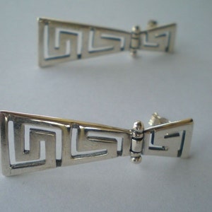Ancient Greece Meander Sterling Silver 925 Earrings - Maiander Greek Key - Meandros Infinity - Symbol Silver Earrings - Gift Idea