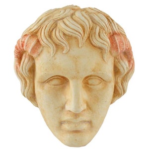 Máscara pequeña hecha a mano de Alejandro Magno, Máscara del rey Vergina macedonio, Pieza de decoración coleccionable para el hogar o la oficina