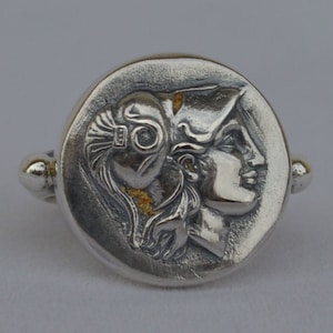 Goddess Athena Silver Ring Size Us 8 1/2 - Symbol of Wisdom Strength-Strategy