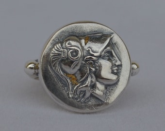 Göttin Athene Ring Größe uns 7 Silber- Symbol der Weisheit Stärke-Gerechtigkeit