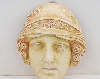 Mini Decorative Mask of Goddess Athena Mask for Wall Decoration-Goddess of Wisdom,Handicraft & Warfare-Ancient Greek Theatre-Wall Hanging