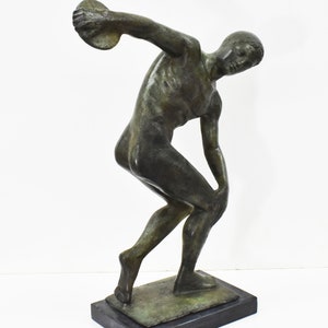 Discobolus of Myron-discus Thrower-bronze Statue-marble Base-olympic ...