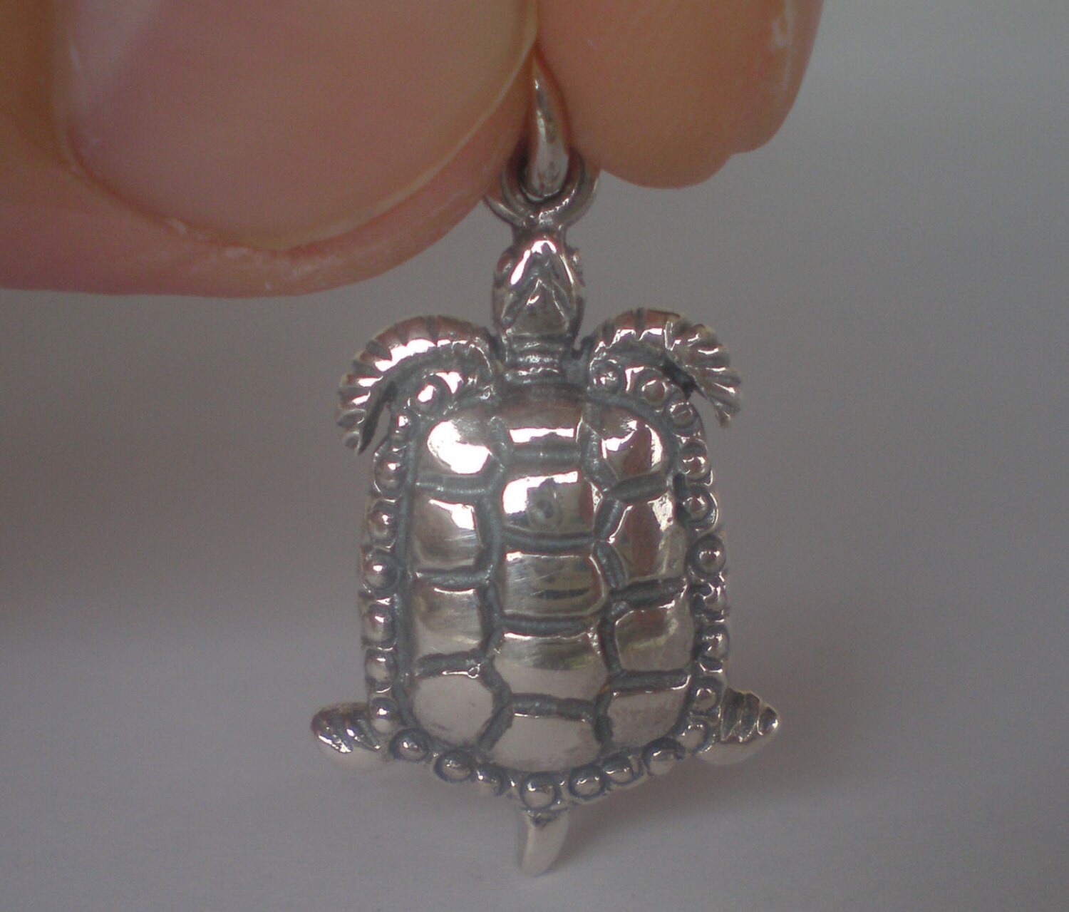 Turtle Silver Pendant - Symbol of Longevity Protection Stability -Ancient Greece