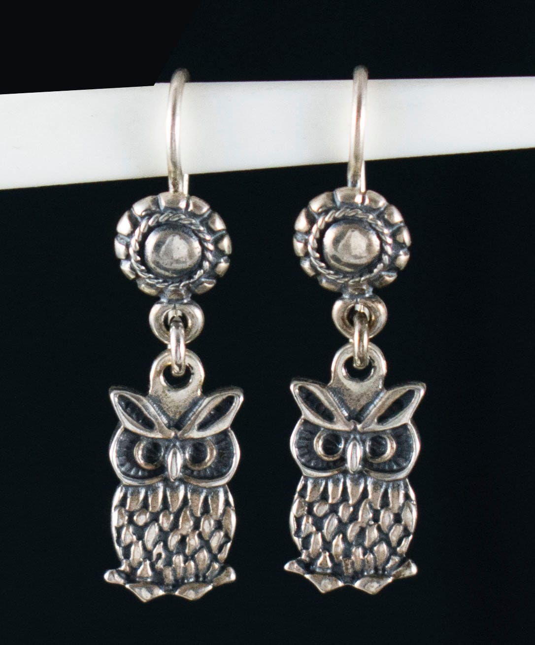 Owl of Athena Earrings,Handcrafted in 925 Sterling Silver-Goddess Athena Sacred Bird-Symbol of Wisdo