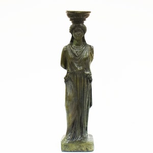 Caryatid Bronze Statue-Sculpted Figure-Architectural Support, Column of the Erechtheion Acropolis Athens Ancient Greece