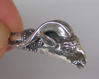 Sterling Silber Anhänger Steinbock-Kopf - Hohe Qualität Einzelteil - Antikes Griechenland