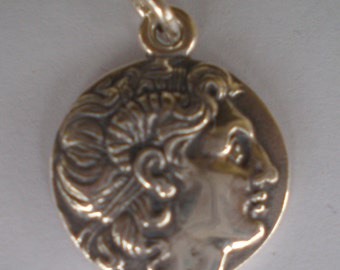 Alexander The Great Lysimachos Silver Coin Pendant - Macedonia-Vergina King Silver Pendant Gift for Him Gift Idea