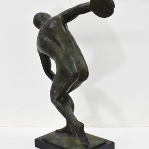 Discobolus of Myron-discus Thrower-bronze Statue-marble Base-olympic ...