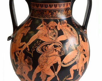 Gigantomachy Red Figure Pelike Amphora vase by Pronomos Painter - Museum Replica - Olympian Gods vs Giants - Ancient Greek Mythology
