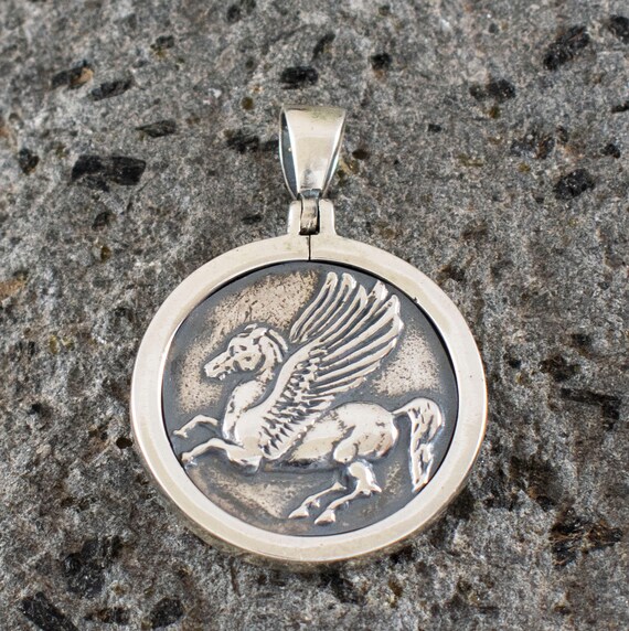 Collier Pendentif Pièce Athéna Déesse Casquée - Style Empire Grec Fait Main - Neuf Sans Boîte