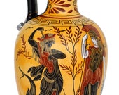 Goddess Athena vs God Poseidon contest for Athens - Dionysus God of Wine Oinochoe Amphora Vessel pottery - Ancient Greek Mythology